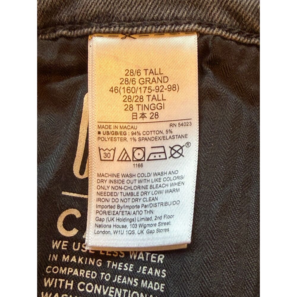 Gap Vintage Slim Mid Rise Jeans Size 28/6 Tall Gray Wash Stretch Denim - Picture 6 of 8